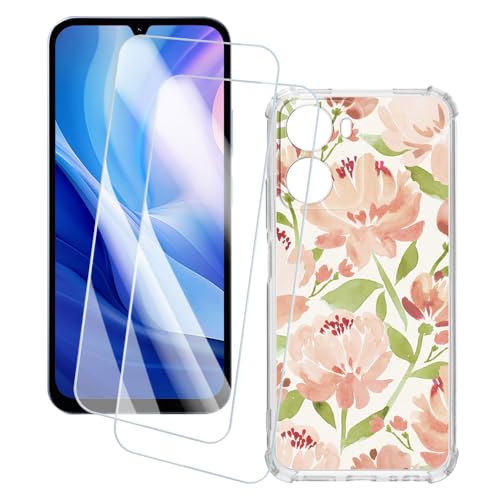 OAGELIM 2�Z�b�g �X�N���[���v���e�N�^�[ + �P�[�X Xiaomi Redmi 15A 5G (6.9 �C���`) �Ƃ̌݊������� �A�[�e�B�X�e�B�b�N�J�X�^���v�����g�J�o�[�Ƌ����K���X�t�B���� �X�N���b�`�h�~ (��)