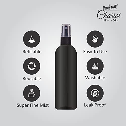 Image of Chariot New York Refillable Spray Empty Bottles With Spray Pump Uses For Diy Perfume, Essential Oils, Blends, Aromatic Water, Beauty Products 120 ml (Pack of 2) (2), Black