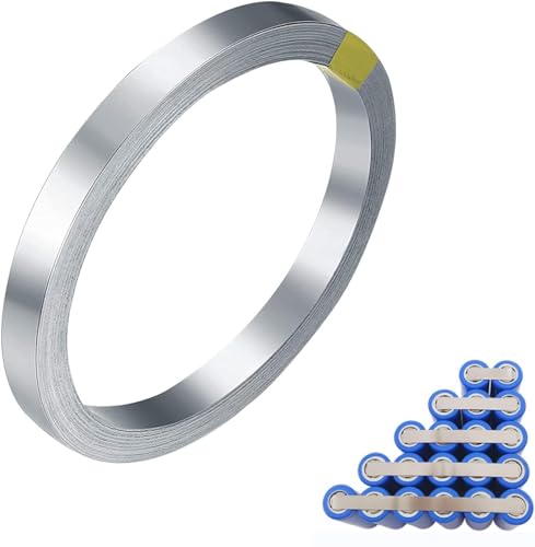 QHFalashbuy Bande Nickel Pur 0.15 * 8MM x 10M Plaque Nickel Bande Ruban,Bande de Nickel pour Connecter Des Li batteries Spot Welding 18650,14500 Brasage de Batterie,Accessoires de Soudage