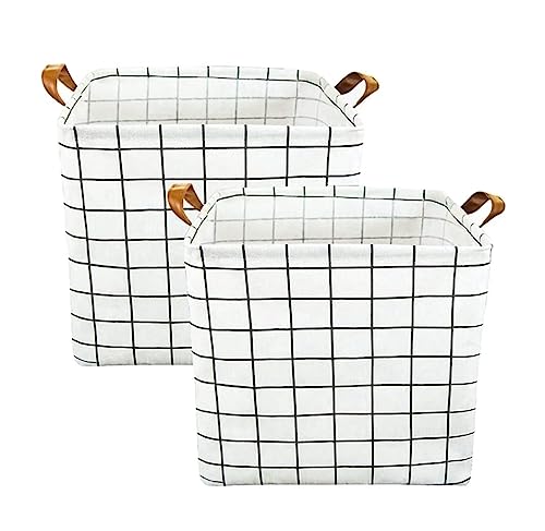 Habrur Cesta Ropa Sucia Cesto Ropa Sucia Cesta para La Colada De 2 Piezas, Cesta para La Colada, Cesta De Almacenamiento Plegable para Ropa Sucia, Rejilla Blanca Cubo Ropa Sucia Cesta de Ropa Sucia