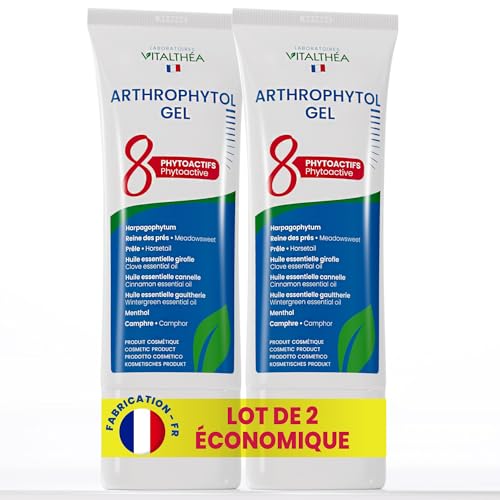 ARTHROPHYTOL x2 tubes - Gel de Massage Articulations & Muscles - 8 Actifs Naturels - Harpagophytum & Huiles Essentielles & Menthol & Camphre - Soulage instantanément et durablement
