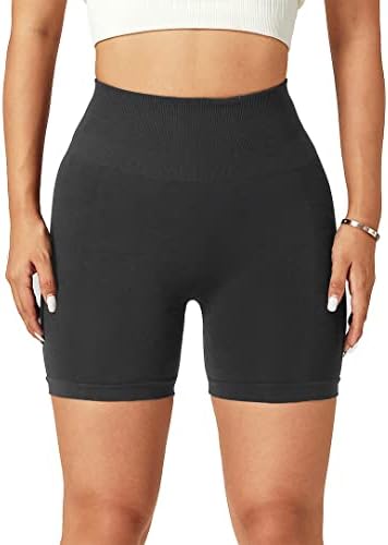 GymNatural Black Biker Shorts Women High Waist Workout Shorts Yoga Shorts Medium