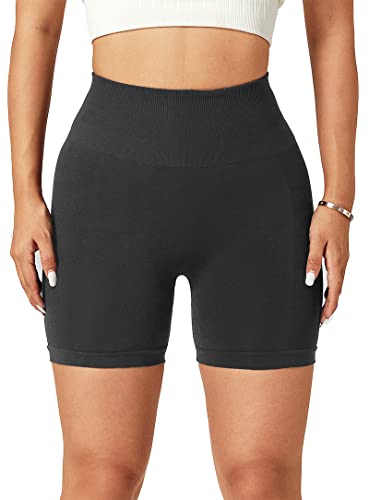 Gymnatural Black Biker Shorts Women High Waist Workout Shorts Yoga Shorts Medium #TOP1
