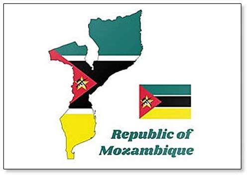 Map and Flag of Mozambique Fridge Magnet