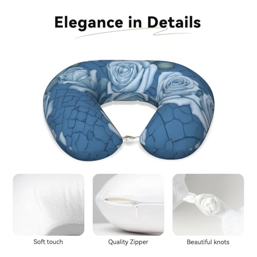 Almohada cuello en forma de U espuma viscoelástica azul miniatura 3