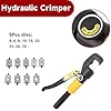findmall 6 Ton Hydraulic Cable Lug Crimper, 12 AWG to 2/0 AWG Industrial Hydraulic Crimping Tool, Electrical Terminal Cable Wire Tool with 9 Dies (4, 6, 8, 10, 16, 25, 35, 50, 70)