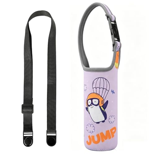 Image of HASTHIP Child Water Bottle Bag with Quick Release Buckle Strap, Neoprene Insulated Water Bottle Holder Carrier Sling Pouch for 300 to 500ml Bottles, School Travel Outdoor Sports and Daily Use