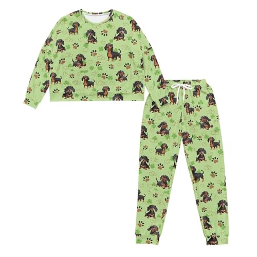 Image of Women's 2 Piece Printed Pajama Set Long Sleeve Sleepwear Set with Long Pants Casual Lounge Sets with Pocket