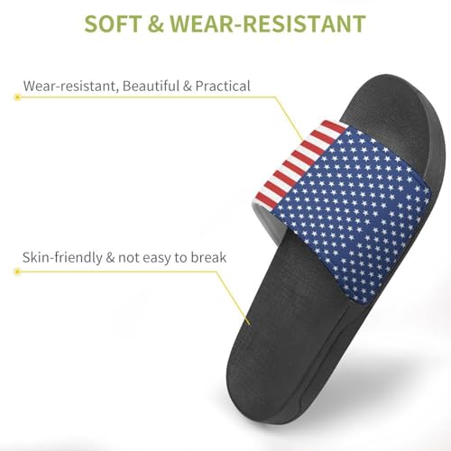 U.S. Flag House Slippers for Women Men Lightweight Open-toe Slide Shoes for Bathroom Swimming Beach3