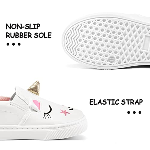 K KomForme Toddler Sneakers for Girls Boys Slip On Canvas Walking Shoes4