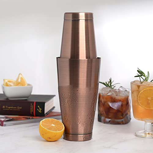 Etens Boston Cocktail Shaker Antique Copper, Cocktail Shaker Tins Weighted, Bar Shaker Set Bartender Shakers For Bartending - Martini Shaker Stainless Steel Drink Mixer | Bar Tools Metal Shaking Tin #TOP4