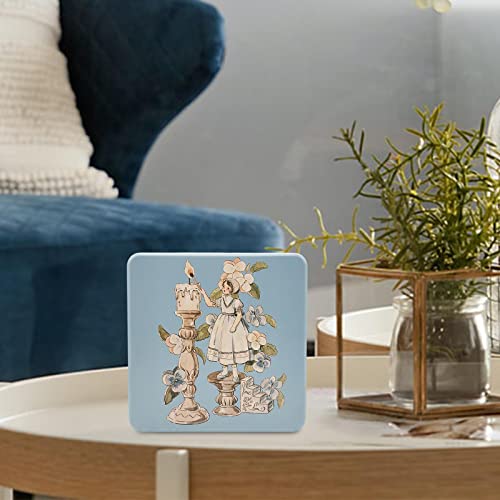 Fakeme Tinplate Storage Box Lovely Canister Decorative Candy Jar Storage Can Cookie Tins Container For Gifts Small Sundries Candies Nuts Coin, Style A #TOP5