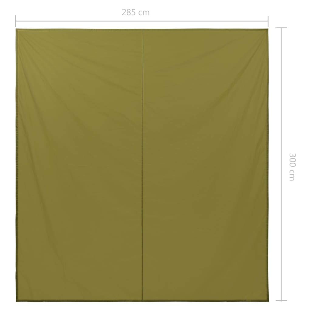 Outdoor-Tarp 3x2,85 m Grün, Mehrzweck Plane aus 180T Polyester mit PA-Beschichtung, Leichtes Zubehör für Camping und Hängematte, Inklusive 6 Heringe und 6 Abspannseile