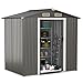 GOPLUS Gerätehaus Metall, 196 x 142 x 186cm, Gerätenschuppen 3,68 m³ mit abschließbaren Schiebetüren, 4 Luftschlitzen & Pultdach, Gartenhaus Metallschuppen, Garten Schuppen Outdoor wetterfest