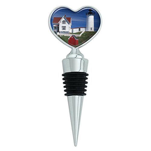 Nubble Lighthouse Maine ME Heart Love Wine Bottle Stopper