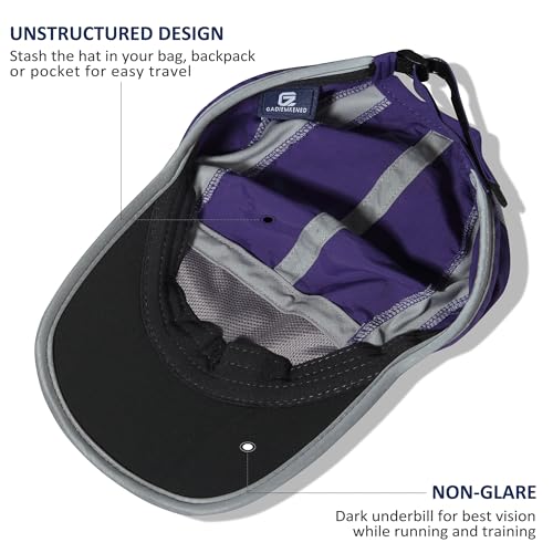 Image of GADIEMKENSD Reflective Folding Outdoor Hat Unstructured Design UPF 50+ Sun Protection Sport Hats for Womens and Mens