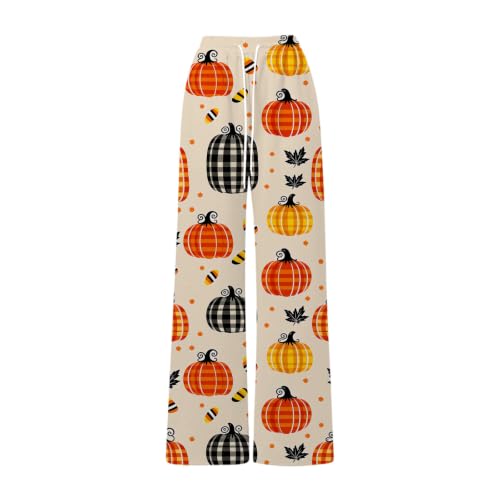 Halloween Pajama Pants For Women Cute Pumpkin Ghost Print Casual Trousers - image 4