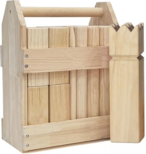 TUAHOO Kubb Spiel XXL - Original Kubb Wikinger Wurfspiel - outdoor Schwedenschach aus Gummibaumholz - wikinger schach holz Spiel für draußen für Erwachsene Familie