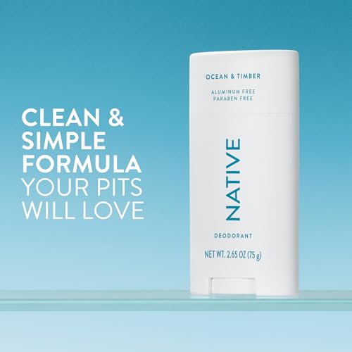 Image of Native Deodorant Contains Naturally Derived Ingredients, 72 Hour Odor Control, Deodorant for Women and Men, Aluminum Free, Ocean & Timber 2.65oz