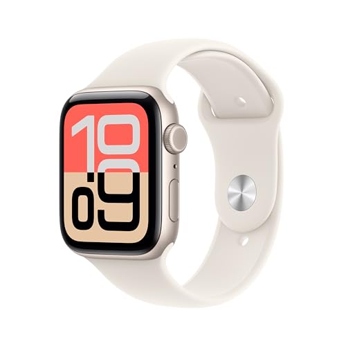Image of Apple Watch SE 3 GPS + Cellular 44mm Starlight Aluminium Case with Starlight Sport Band - S /M