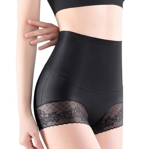 APMGONT Femme Culotte Sculptante, Dentelle Culotte Gainante, Taille Haute Gaine Amincissante Invisible, Vêtement Amincissant Culottes (FR/ES, Alpha/Lettres, L, Taille Normale, Taille Normale, Noir)