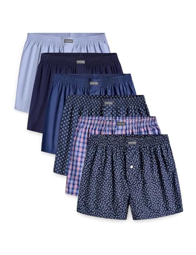 Lower East Men\'s Herren Boxershorts Boxer Shorts, Blue Variety, M (6er Pack) Lower East Men\'s Herren Boxershorts Boxer Shorts, Blue Variety, M (6er Pack)
