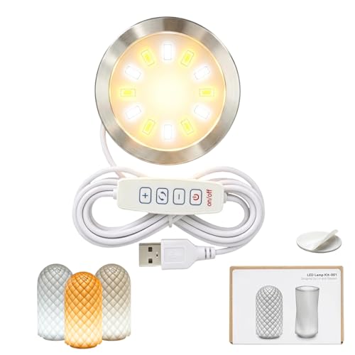 Image of LED Lamp Kit 001 for Bambu Lab MH001, 3D Printer Light Kit, MakerWorld DIY Hardware Lamp Kit,Round Light for 3D Printing USB 5V LED Kit 001 with Power-Off Memory Dimmable 3 Color