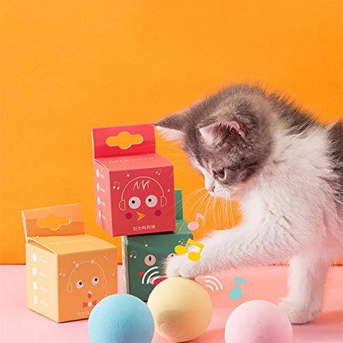 Balacoo 6 peças de bolas de gato, brinquedos de treinamento de mastigar para cães com som, brinquedo