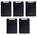 Produktbild 5er Set Klemmbrett Din A4 schwarz mit Klemme aus Metall Schreibunterlage Clipboard Schreibbrett Schreibplatte Klemmmappe Schreibmappe