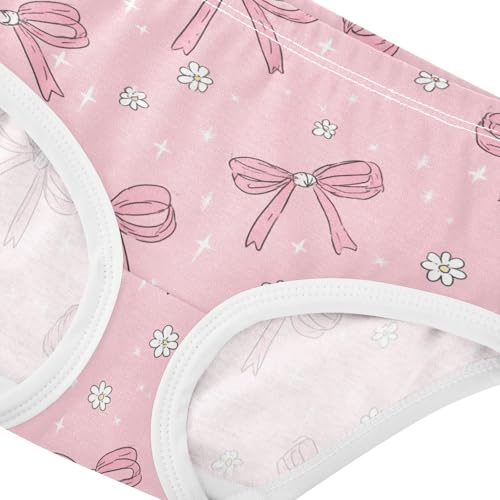 Wusikd Cute Pink Bow Girls' Underwear Cotton Girls Briefs Soft Toddler Underwear 2T4