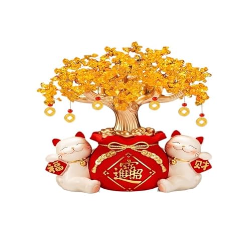 Figurine de chat porte-bonheur en design élégant et haut de gamme pour bureau