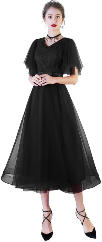 ドレス 大人 ピアノ発表会 高校生 中高生 演奏会 結婚式 母親 合唱ドレス ワンピース ブラック 黒 カクテルドレス イブニングド