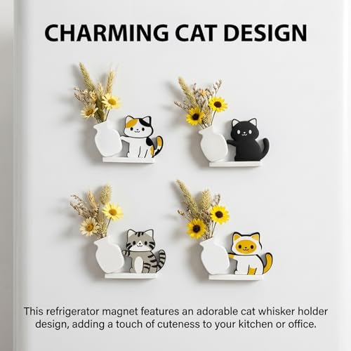 Cat Whisker Holder Magnet, 4 piezas, decoración y almacenamiento miniatura 4