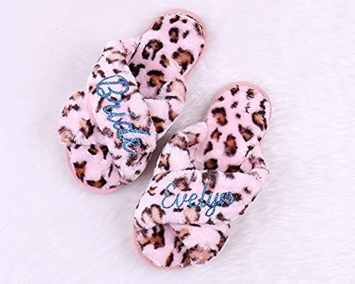 Personalized Fluffy Slipper Mother of Bride Bridesmaid Gifts Wedding Bridesmaid Fluffy Bachelorette Hen Party Monogram Grandma Present3