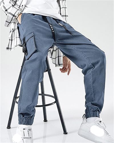 Men's Baggy Hip Hop Jeans Drawstring Multi Pocket Loose Fashion Dance Skater Skateboard Pants3