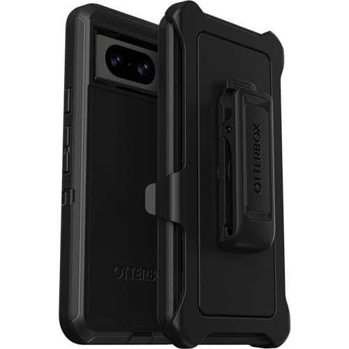 OtterBox Google Pixel 8 Defender Series Case - BLACK, rugged & durable, with port protection,...