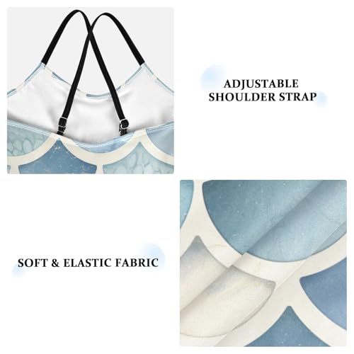 Mermaid Scales Watercolor Fish Kids Girls 1-Piece Bathing Suit Summer Swimming Suits Adjustable Strap Quick Dry3