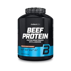 BioTechUSA Beef Protein, 87% Gehydrolyseerd Eiwit Peptide Formule, Lactose & Glutenvrij, Vetarm, Suikervrij, Paleo dieet-vriendelijk, 1816 g, Chocolade-Kokosnoot