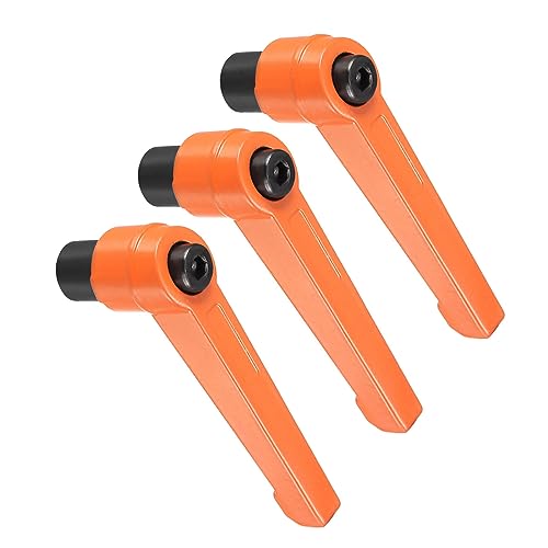 Image of Clamping Lever Handles, M8 Female Thread 69mm Lever, Adjustable Quick Release Locking Rotating Knobs Orange - (Applications: for Lathe Machinery), 3-Pieces