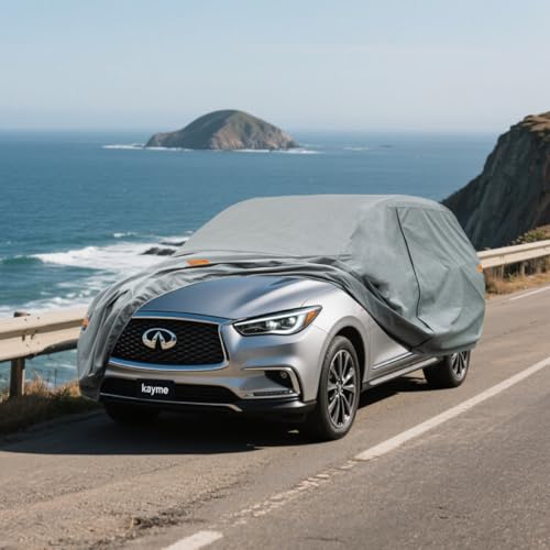 Image of Kayme Heavy Duty SUV Car Cover Custom Fit Infiniti QX60 Waterproof All Weather for Automobiles, Full Exterior Covers Sun Rain UV Protection.(Deliver About 3-10 Days)