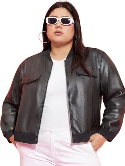 Plus Size Crop Jacket,Classic Leather Jacket,Ladies' Slim Fit Leather Jacket,Plus size Crop Leather Jacket, Short Leather Jacket,Plus Size Crop Leather Jacket For Women,Jacket02.-picture-56