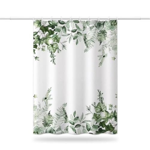 Rideau de douche imperméable lavable 100x200 cm en tissu polyester vert - 2