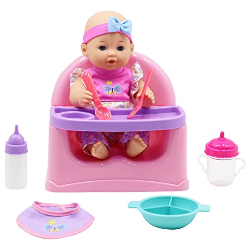 Dream Collection: Feeding Fun Doll Set W/ 12" Baby Doll - Gi-Go Dolls, Kids Playset, Ages 3+, Multicolor #TOP29