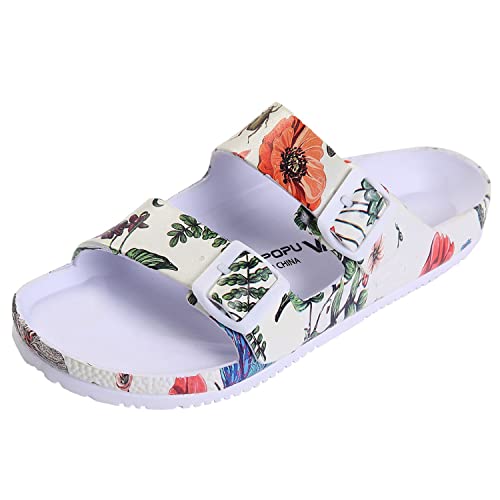 VICT POPU Mules pour femmes avec semelle intérieure Sandales plates antidérapantes Été Sandales de bain Décontractées EVA Slides Adultes Chaussons, 41 EU