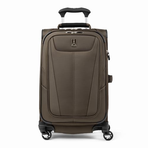 Travelpro Maxlite 5 Softside Expandable Luggage with 4 Spinner Wheels, Lightweight Suitcase, Men and Women, International, Mocha, Carry-on 21-Inch