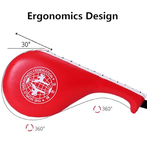 Taekwondo Kick-Pads,Doppel-Kick-Pads,Trainingspads für Karate,Taekwondo Pratzen,Taekwondo Karate Kickboxing Ziel Kick Pad,PU Leder Boxpad Schlagepolster Fußtechniken (Rot)