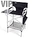 Earth Products Executive VIP Tall Directors Chair with Folding Side Table, Foldable, Zippered Carry Bag, 31
