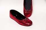 Women's Starlight Red Ballet Flats Slippers Shoes with Rhinestone Bows