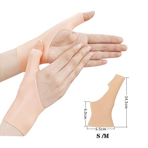 Muñeca Brace mangas silicona gel muñeca Orthotics protector para túnel carpiano Achilles tendonitis manos protectores para computadoras trabajo y ejercicio (Skin)