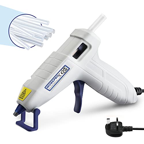 WORKPRO Hot Glue Gun 10W Mini Glue Gun with 20pcs Glue Sticks (7mm x 100mm) Fast Heating Glue Gun for Crafts Arts and DIY